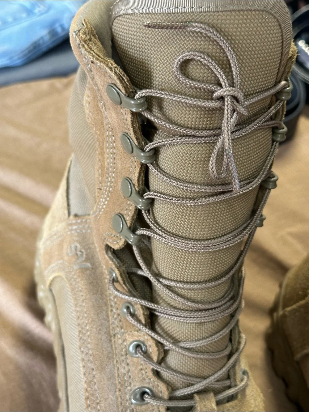 Calvin Klein Tan Suede Tactical Boots